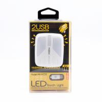 Сетевое зарядное устройство MOXOM 2в1 Type-C LED LIGHT 2.4A 2USB (MX-HC33) белый