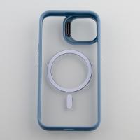 Силиконовый чехол MagSafe CAMERA GLASS PROTECTION для iPhone 11 голубой