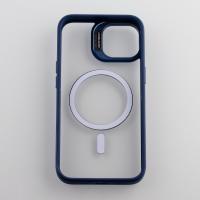 Силиконовый чехол MagSafe CAMERA GLASS PROTECTION для iPhone 11 Pro темно-синий