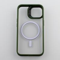 Силиконовый чехол MagSafe CAMERA GLASS PROTECTION для iPhone 11 Pro темно-зеленый