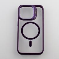 Силиконовый чехол MagSafe CAMERA GLASS PROTECTION для iPhone 14 Pro Max темно-фиолетовый