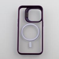 Силиконовый чехол MagSafe CAMERA GLASS PROTECTION для iPhone 14 Pro Max темно-фиолетовый