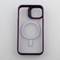 Силиконовый чехол MagSafe CAMERA GLASS PROTECTION для iPhone 11 темно-фиолетовый