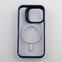 Силиконовый чехол MagSafe CAMERA GLASS PROTECTION для iPhone 15 Pro темно-синий