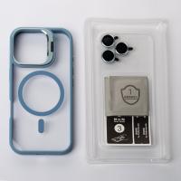 Силиконовый чехол MagSafe CAMERA GLASS PROTECTION для iPhone 16 голубой