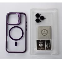 Силиконовый чехол MagSafe CAMERA GLASS PROTECTION для iPhone 16 темно-фиолетовый