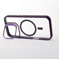 Силиконовый чехол MagSafe CAMERA GLASS PROTECTION для iPhone 16 темно-фиолетовый