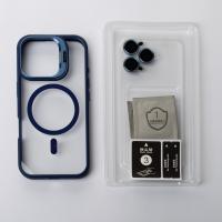 Силиконовый чехол MagSafe CAMERA GLASS PROTECTION для iPhone 16 Pro темно-синий