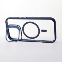 Силиконовый чехол MagSafe CAMERA GLASS PROTECTION для iPhone 16 Pro темно-синий