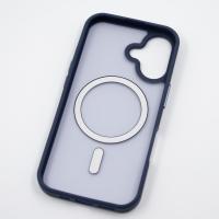 Силиконовый чехол MagSafe MATTE для iPhone 16 темно-синий