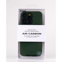 Карбоновый чехол K-DOO Air Carbon (UltraSlim 0.45mm) для iPhone 13 темно-зеленый