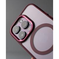 Силіконовий чохол MagSafe COLORS для телефону iPhone 14 Pro бордовий