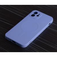 Силиконовый чехол MagSafe SOFT для iPhone 12 голубой