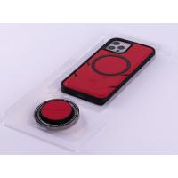 Чохол з екошкіри MagSafe DC + magsafe PopSocket для телефону iPhone 12 / iPhone 12 Pro червоний