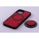 Чехол экокожа MagSafe DC + magsafe PopSocket для iPhone 12 / iPhone 12 Pro красный