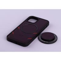 Чехол экокожа MagSafe DC + magsafe PopSocket для iPhone 13 Pro темно-фиолетовый
