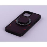 Чехол экокожа MagSafe DC + magsafe PopSocket для iPhone 13 Pro Max темно-фиолетовый