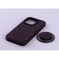 Чехол экокожа MagSafe DC + magsafe PopSocket для iPhone 14 темно-фиолетовый