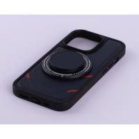 Чохол з екошкіри MagSafe DC + magsafe PopSocket для телефону iPhone 14 Pro темно-синій