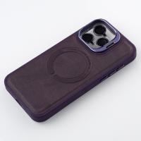 Чехол MagSafe LEATHER CAMERA CASE для iPhone 14 Pro темно-фиолетовый