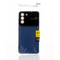 Силиконовый чехол CAMERA PROTECTION для Samsung S21 FE темно-синий