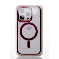 Силіконовий чохол MagSafe COLORS для телефону iPhone 15 Pro бордовий