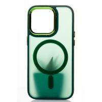 Силиконовый чехол MagSafe MATTE для iPhone 13 Pro зеленый