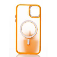 Силиконовый чехол MagSafe MATTE для iPhone 14 оранжевый