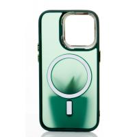 Силиконовый чехол MagSafe MATTE для iPhone 14 Pro Max зеленый