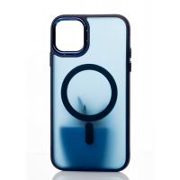 Силиконовый чехол MagSafe MATTE для iPhone 14 темно-синий