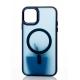 Силиконовый чехол MagSafe MATTE для iPhone 14 темно-синий