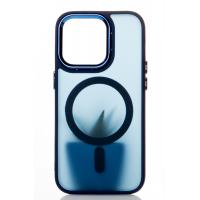 Силіконовий чохол MagSafe MATTE для iPhone 15 Pro темно-синій