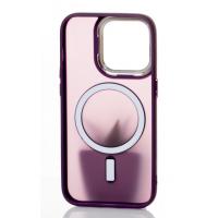 Силіконовий чохол MagSafe MATTE для iPhone 15 Pro темно-фіолетовий
