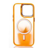 Силиконовый чехол MagSafe MATTE для iPhone 15 Pro Max оранжевый