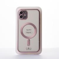 Силиконовый чехол MagSafe SHINING MATTE для iPhone 11 розовый