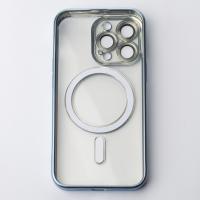 Силиконовый чехол MagSafe SHINING MATTE для iPhone 13 Pro Max синий