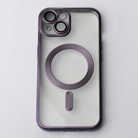 Силіконовий чохол MagSafe SHINING MATTE для телефону iPhone 14 темно-фіолетовий