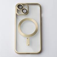 Силиконовый чехол MagSafe SHINING MATTE для iPhone 14 золотой