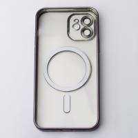 Силиконовый чехол MagSafe SHINING MATTE для iPhone 12 темно-фиолетовый