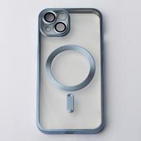 Силиконовый чехол MagSafe SHINING MATTE для iPhone 13 синий