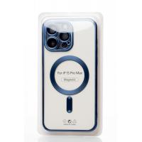 Силіконовий чохол MagSafe SHINING MATTE для телефону iPhone 15 Pro Max темно-синій
