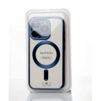 Силиконовый чехол MagSafe SHINING MATTE для iPhone 15 Pro темно-синий