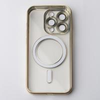 Силиконовый чехол MagSafe SHINING MATTE для iPhone 15 Pro золотой