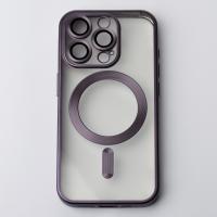Силіконовий чохол MagSafe SHINING MATTE для телефону iPhone 15 Pro темно-фіолетовий