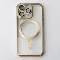 Силиконовый чехол MagSafe SHINING MATTE для iPhone 14 Pro Max золотой