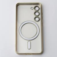 Силиконовый чехол MagSafe SHINING MATTE для Samsung S24 золотой