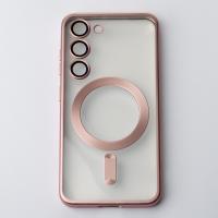 Силиконовый чехол MagSafe SHINING MATTE для Samsung S23 розовый