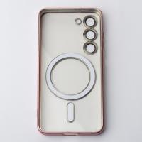 Силиконовый чехол MagSafe SHINING MATTE для Samsung S23 розовый