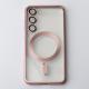 Силиконовый чехол MagSafe SHINING MATTE для Samsung S23 FE розовый