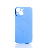 Силиконовый чехол MagSafe SOFT для iPhone 15 Plus голубой